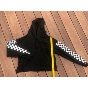Zaprada Long Sleeve Hoodie Checkered Sweatshirt - Size M